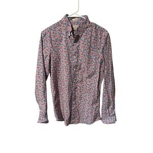 J‎ Crew Size Small Slim Fit Stretch Secret Wash Floral Print Button Down Shirt